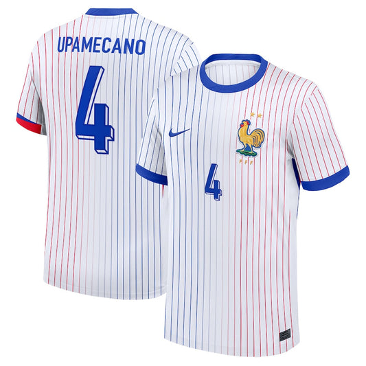 France Dayot Upamecano 4 Away Soccer Jersey Euro 2024