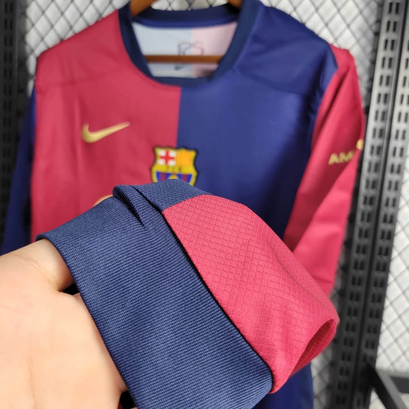 FC Barcelona Lamine Yamal 19 Long Sleeve Home Soccer Jersey 2024/25