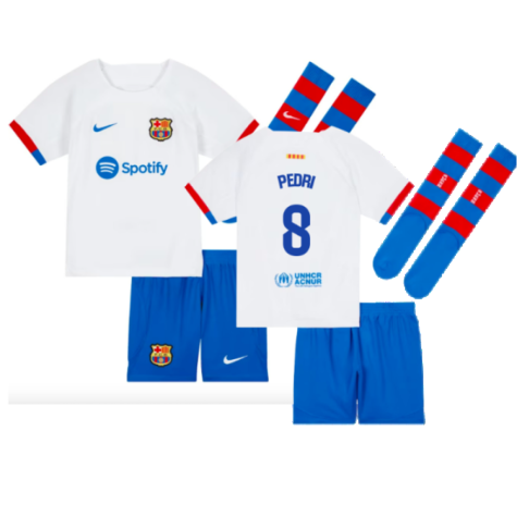 FC Barcelona Pedri 8 Kids Away Soccer Jersey 2023/24