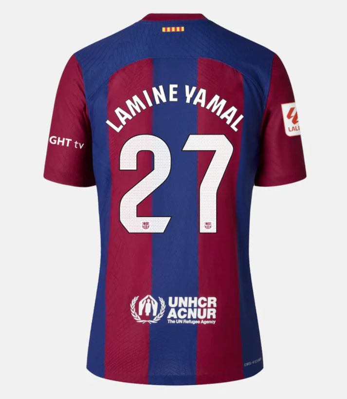 FC Barcelona Lamine Yamal 27 Home Soccer Jersey 2023/24