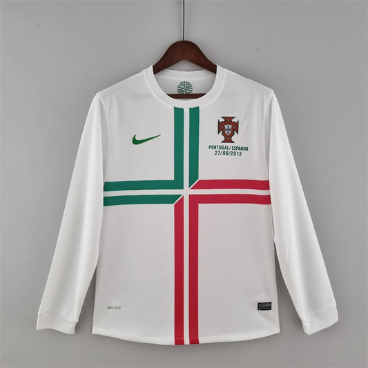 Portugal Retro Long Sleeve Away Soccer Jersey UEFA Euro 2012