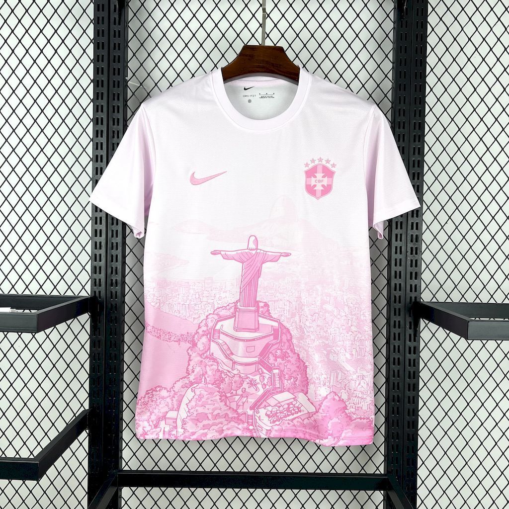 Brazil X Cristo Redentor Special Edition Soccer Jersey 2025-2026 - Pink