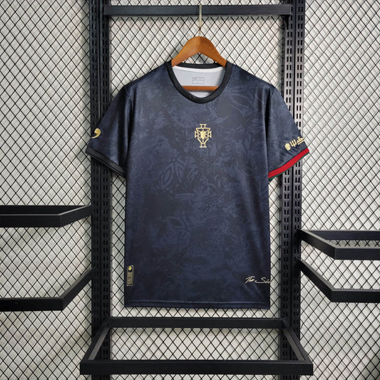 Portugal "Goat" Limited Edition Soccer Jersey 2023-24 - Black