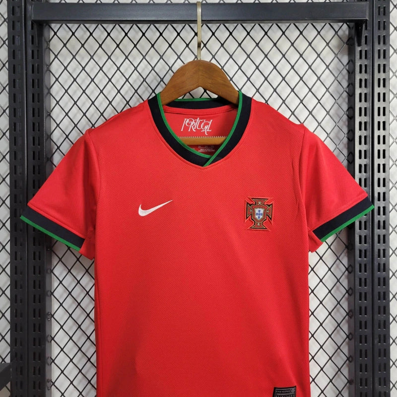 Portugal Eusébio 13 Kids Home Soccer Jersey Euro 2024