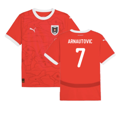 Austria Marko Arnautović 7 Home Soccer Jersey Euro 2024