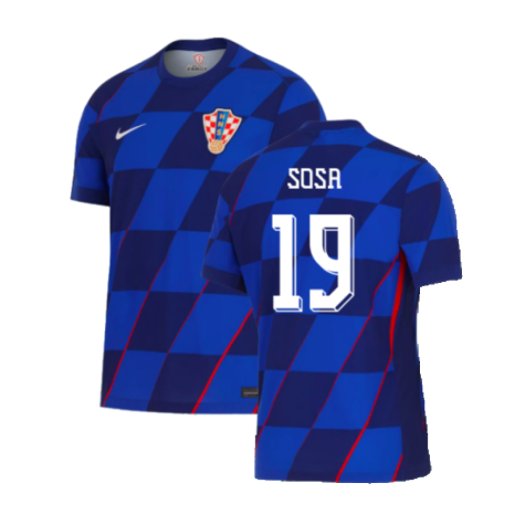 Croatia Borna Sosa 19 Away Soccer Jersey Euro 2024
